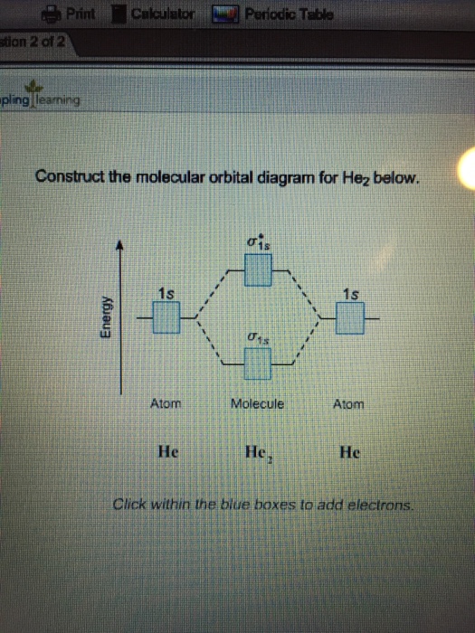 Solved Construct The Molecular Orbital Diagram For He2 Be...