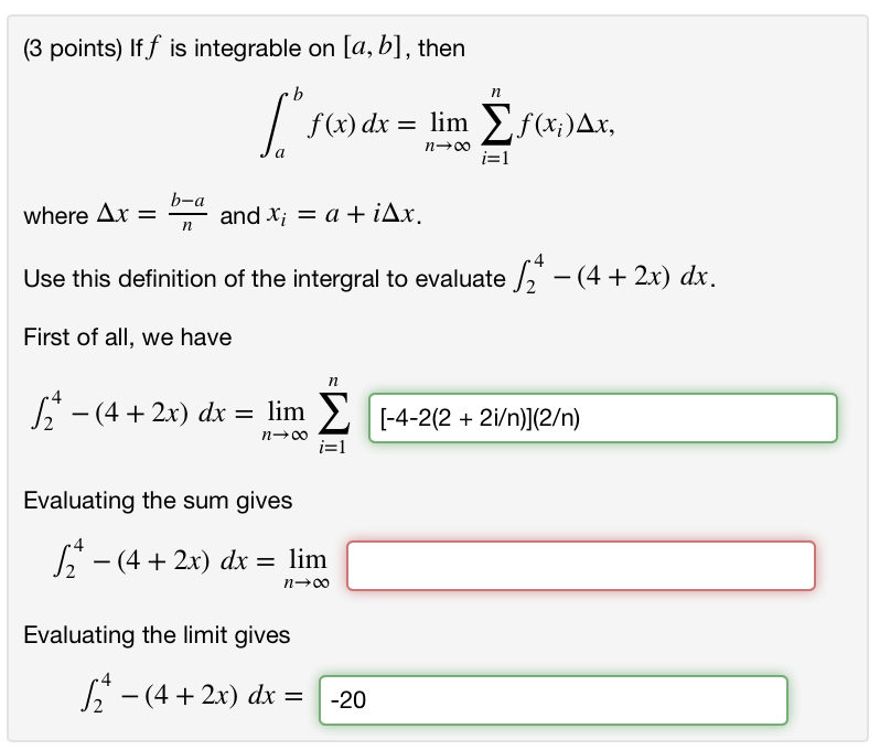 Solved If F Is Integrable On A B Then Integral B A F X Chegg