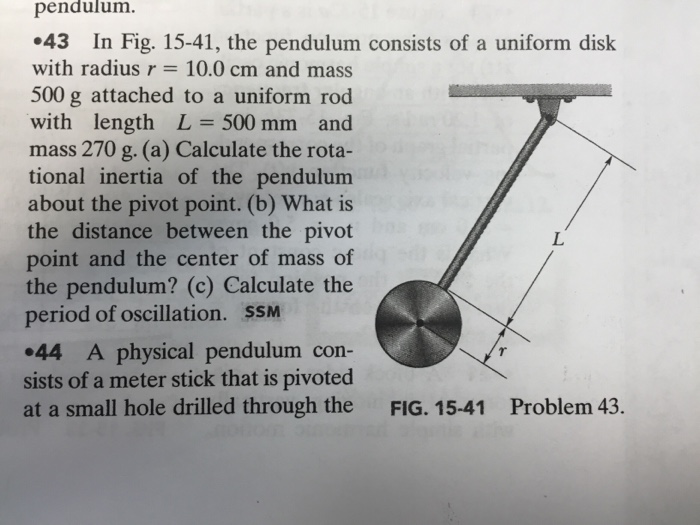 Solved The Pendulum Consists Of A Uniform Disk With Radius R Chegg