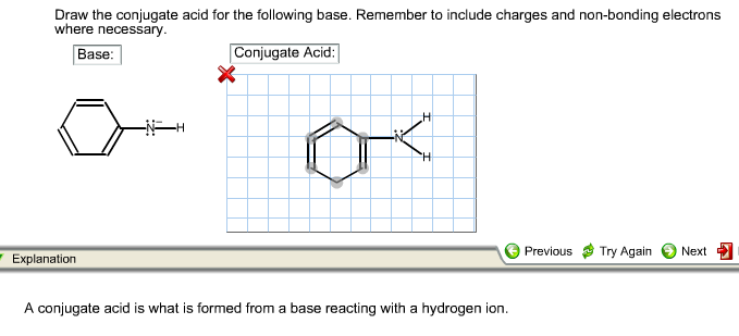 Solved Draw The Conjugate Acid For The Following Base Chegg