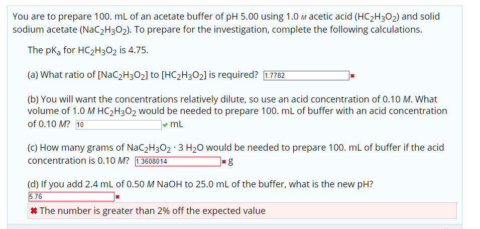 Solved You Are To Prepare Ml Of An Acetate Buffer Of Ph Chegg