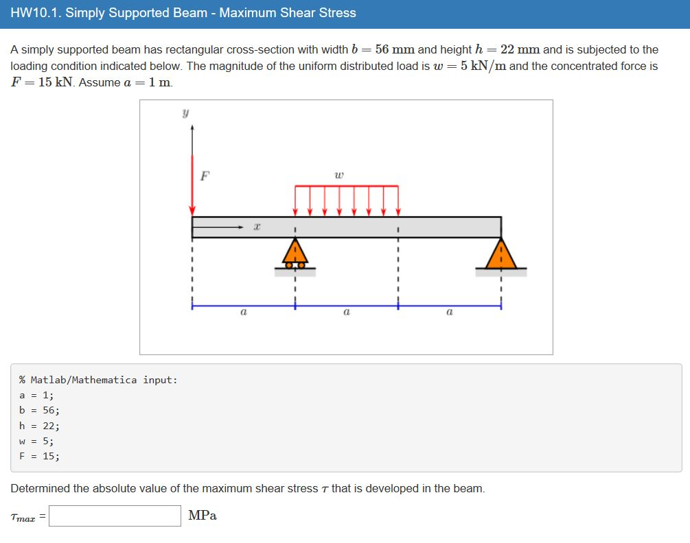 Solved A Simply Supported Beam Has Rectangular Cross Section Chegg