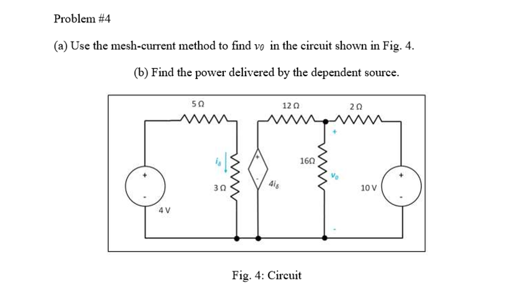 Solved Use The Mesh Current Method To Find V 0 In The Chegg