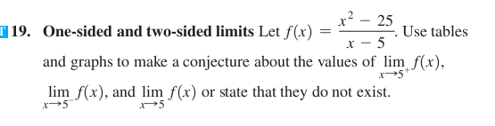 Solved One Sided And Two Sided Limits Let F X X 2 25 X Chegg