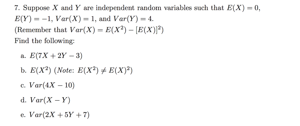 Solved Suppose X And Y Are Independent Random Variables Chegg