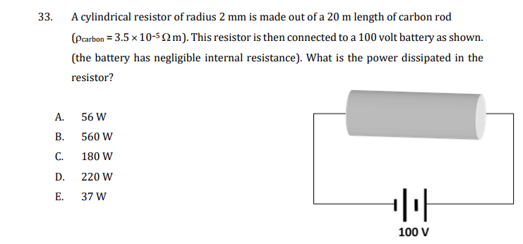 Solved A Cylindrical Resistor Of Radius Mm Is Made Out Chegg