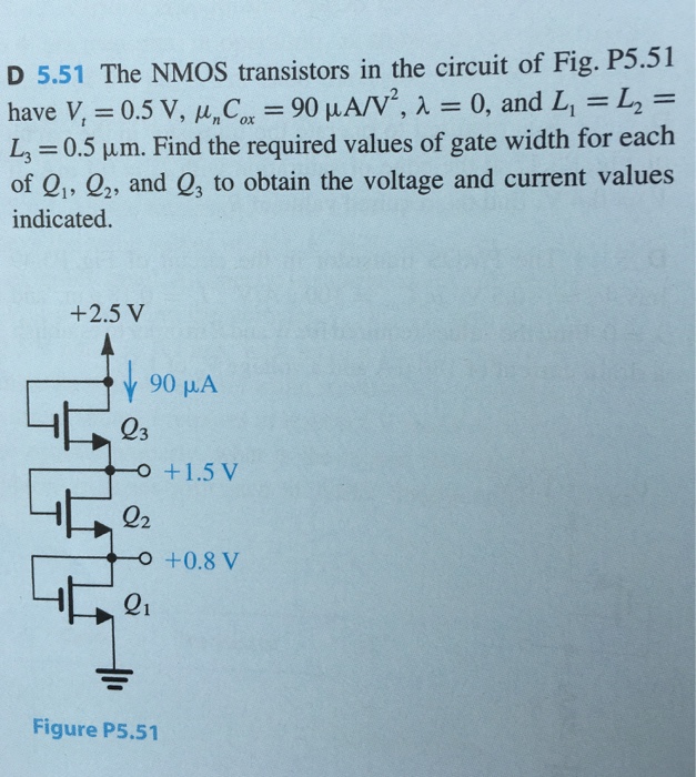 Solved The NMOS Transistors In The Circuit Of Fig P5 51 Chegg