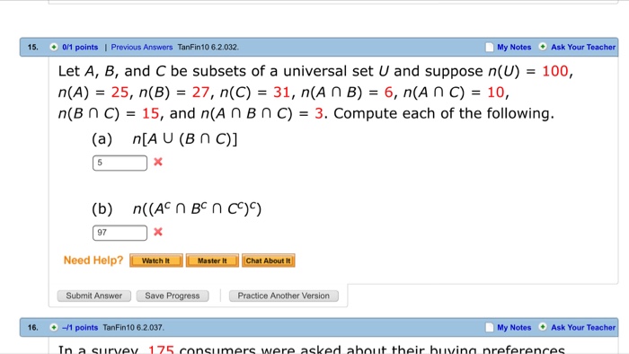 Solved Let A B And C Be Subsets Of A Universal Set U And Chegg