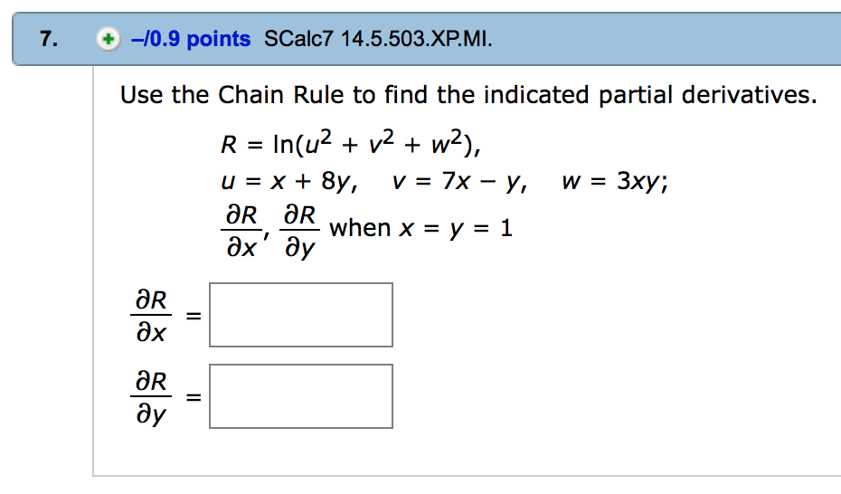 Solved Use The Chain Rule To Find The Indicated Partial Chegg