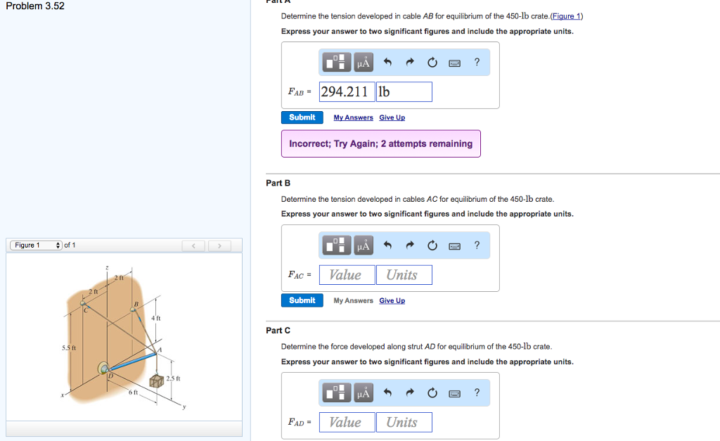 Solved Determine The Tension Developed In Cable AB For Chegg