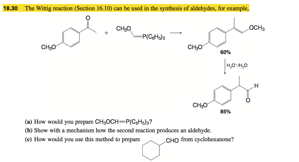 Solved The Wittig Reaction Section Can Be Used Chegg