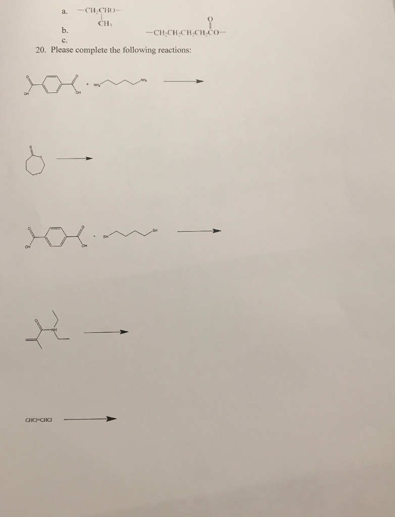 Solved 18 Draw The Repeating Unit Of The Polymers That Will Chegg