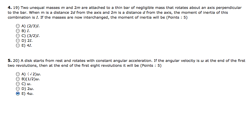 Solved 4. 19) Two unequal masses m and 2m are attached to a | Chegg.com