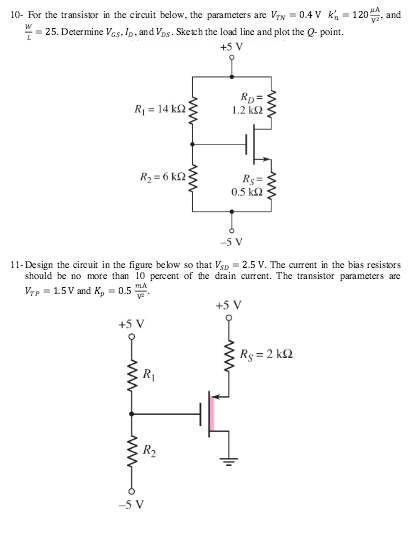 Solved For The Transistor In The Circuit Below The Chegg