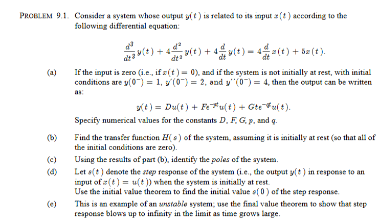 Solved Consider A System Whose Output Y T Is Related To Its Chegg