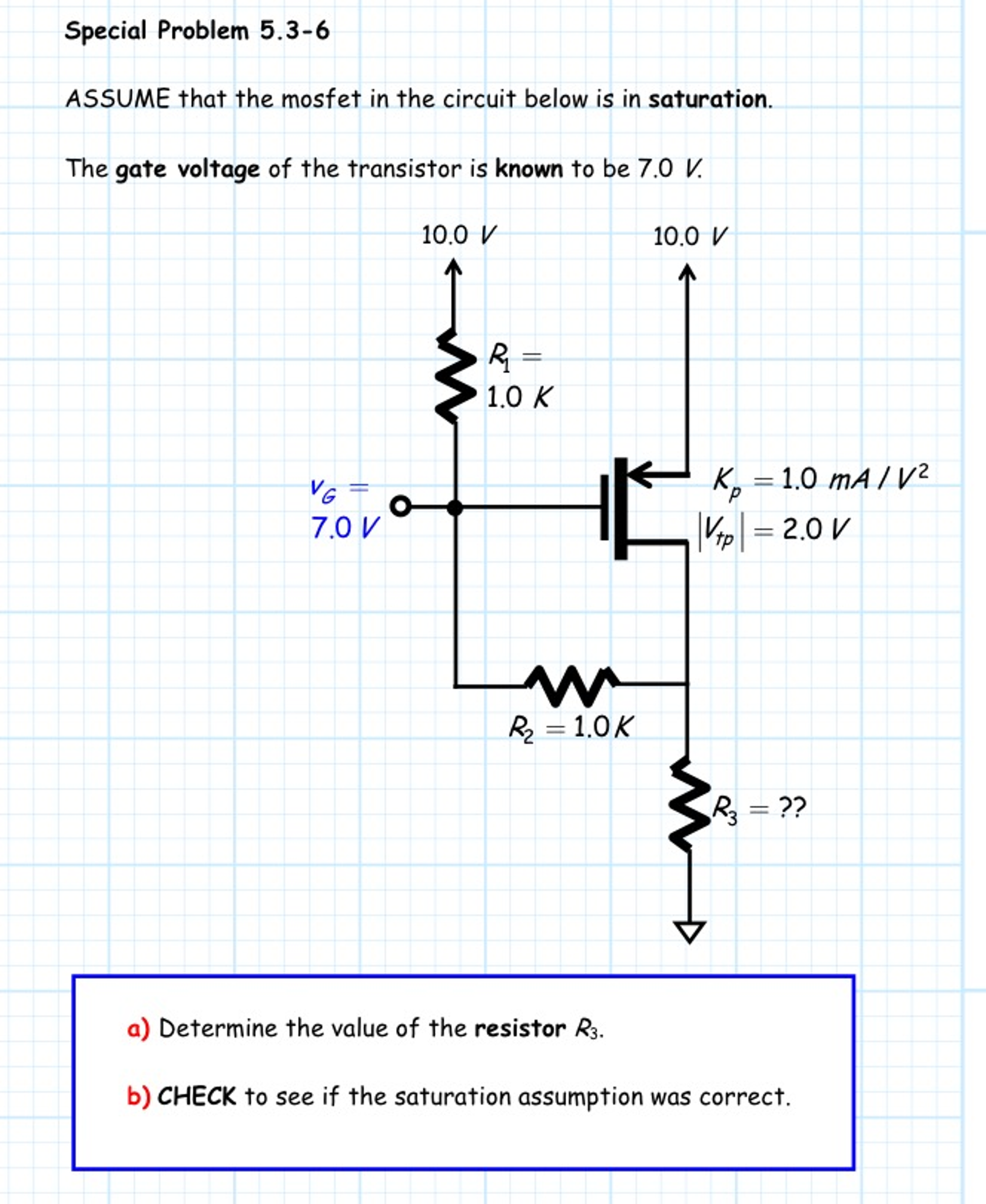 Solved Assume That The Mosfet In The Circuit Below Is In Chegg