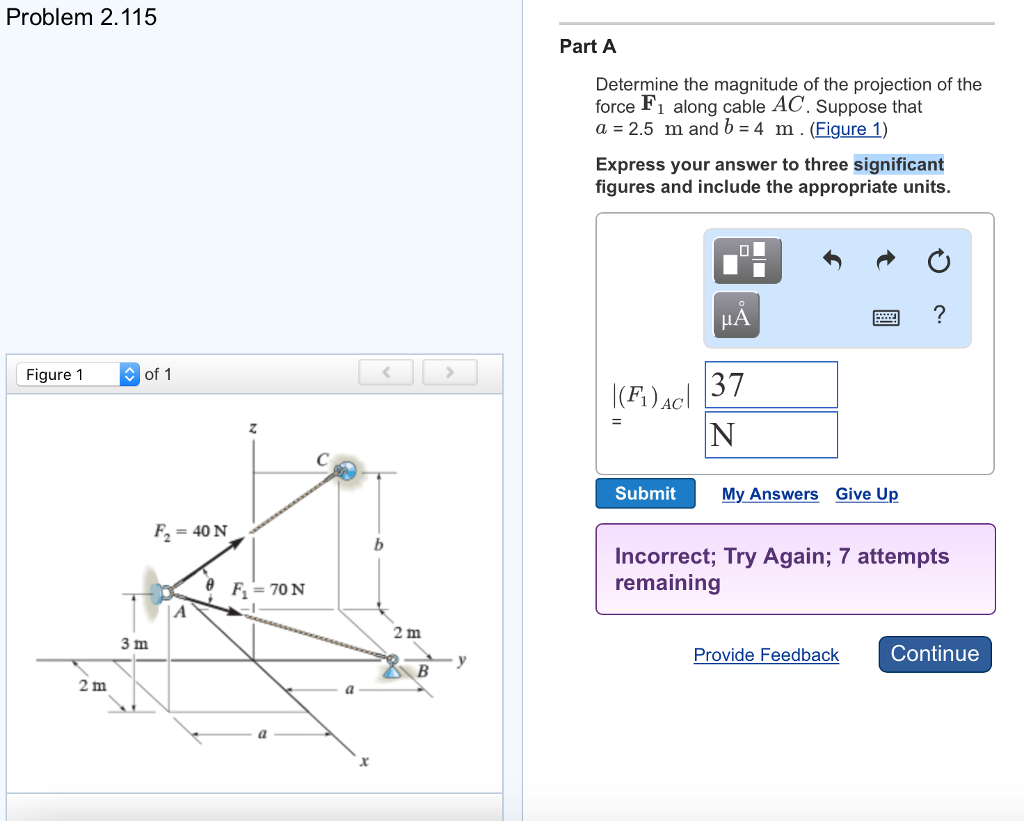 Solved Determine The Magnitude Of The Projection Of The Chegg