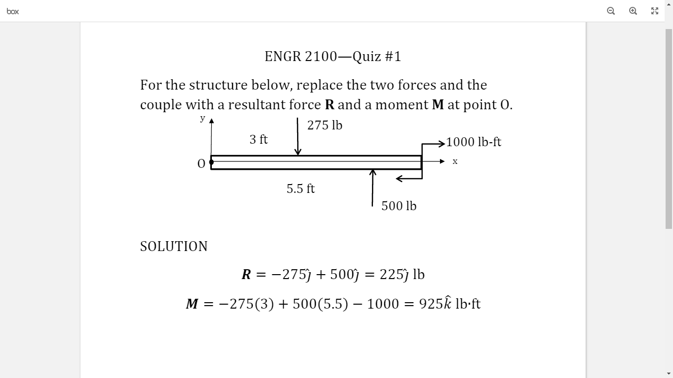 Solved Simple Moment Problem Question I Understand How To Chegg