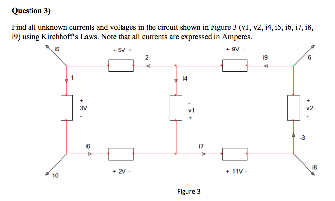 Solved Find All Unknown Currents And Voltages In The Circuit Chegg