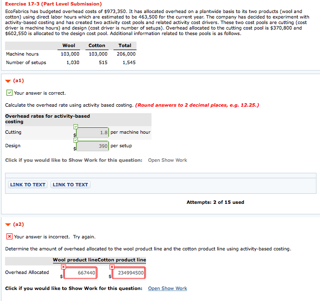 Solved Exercise Part Level Submission Ecofabrics Has Chegg