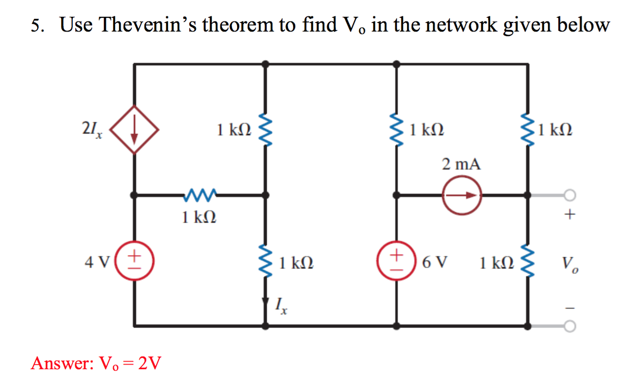 Solved Use Thevenin S Theorem To Find V In The Network Chegg