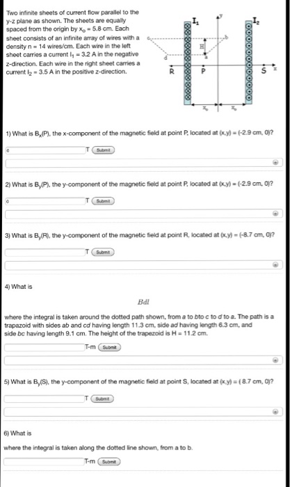 Solved Two Infinite Sheets Or Current Flow Parallel To The Chegg