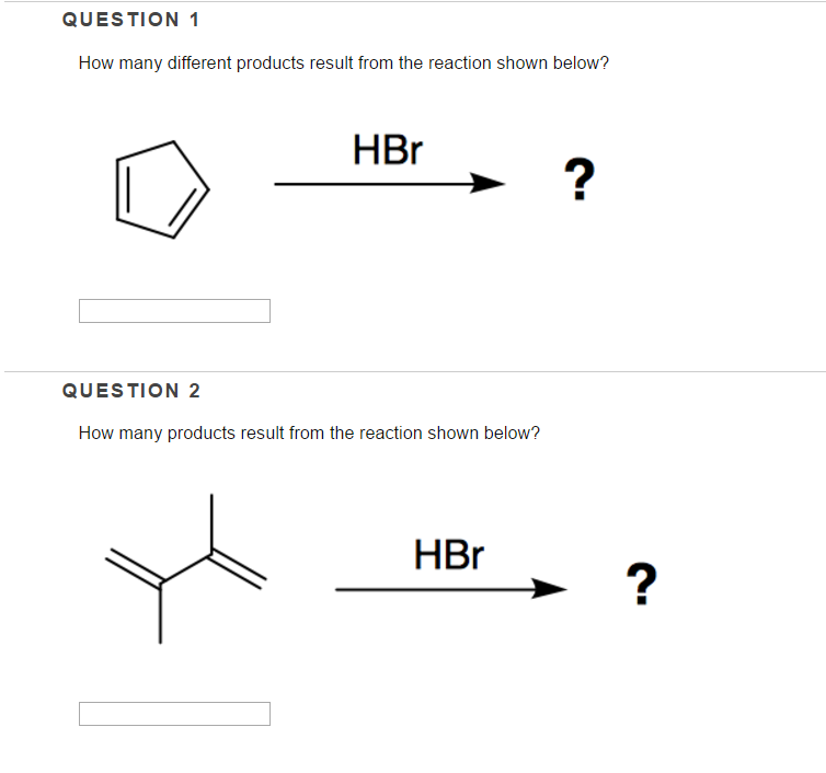 Solved How Many Different Products Result From The Reaction Chegg