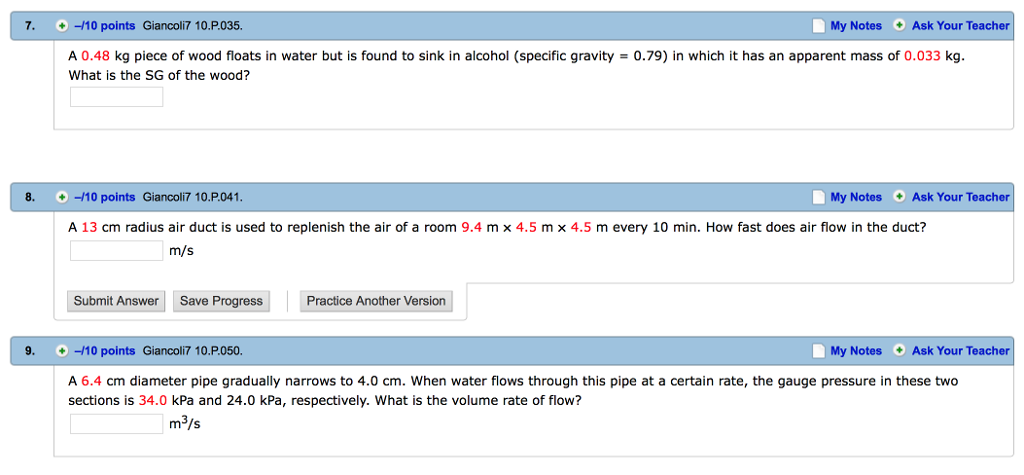 Solved Points Giancoli P My Notes Ask Your Chegg