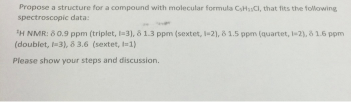 Solved Propose A Structure For A Compound With Molecular Chegg