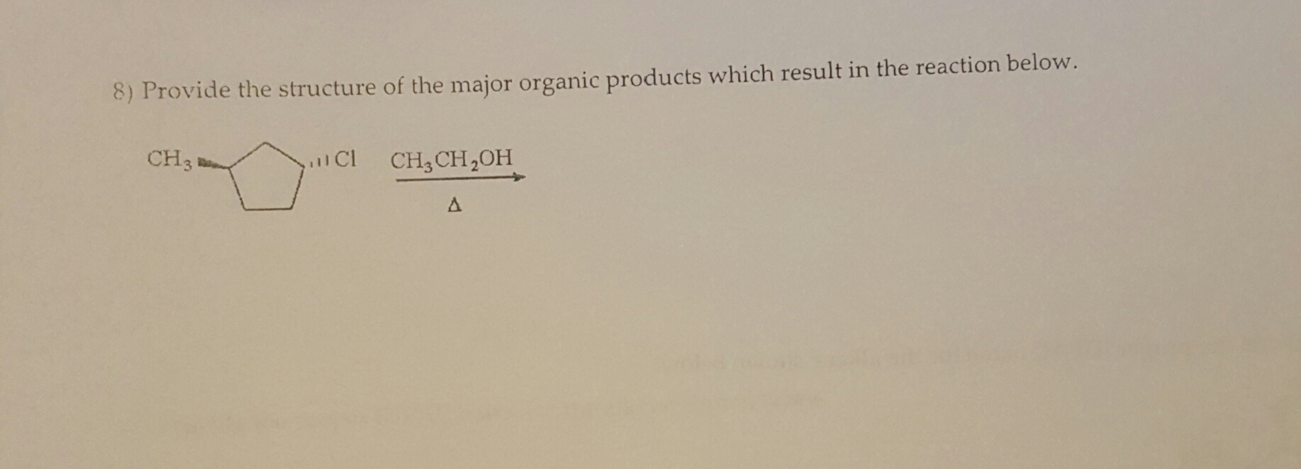 Solved Provide The Structure Of The Major Organic Products Chegg