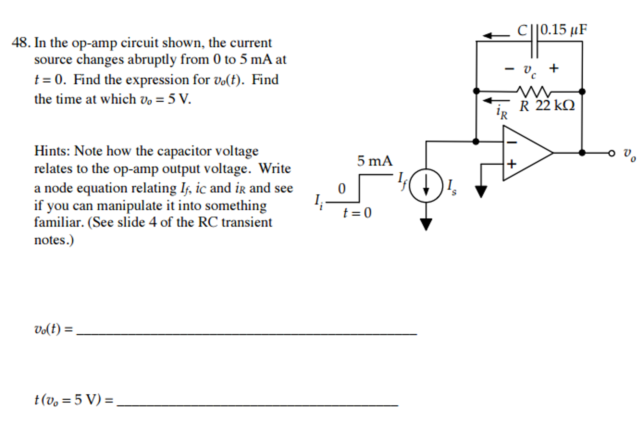 Solved In The Op Circuit Shown The Current Source Chegg