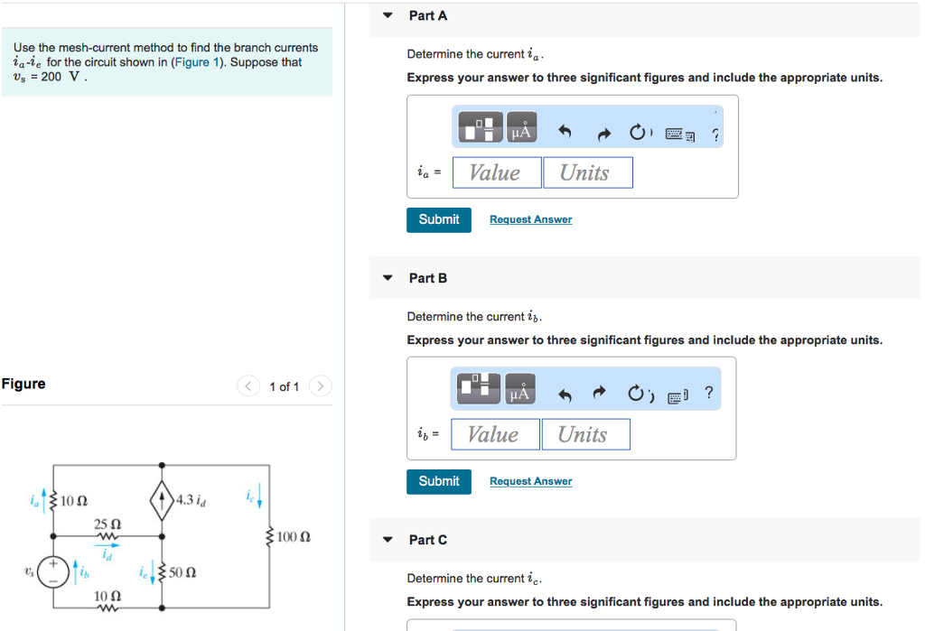 Solved Part A Use The Mesh Current Method To Find The Branch Chegg