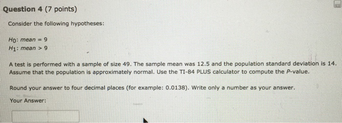 Solved Consider The Following Hypotheses H Mean Chegg