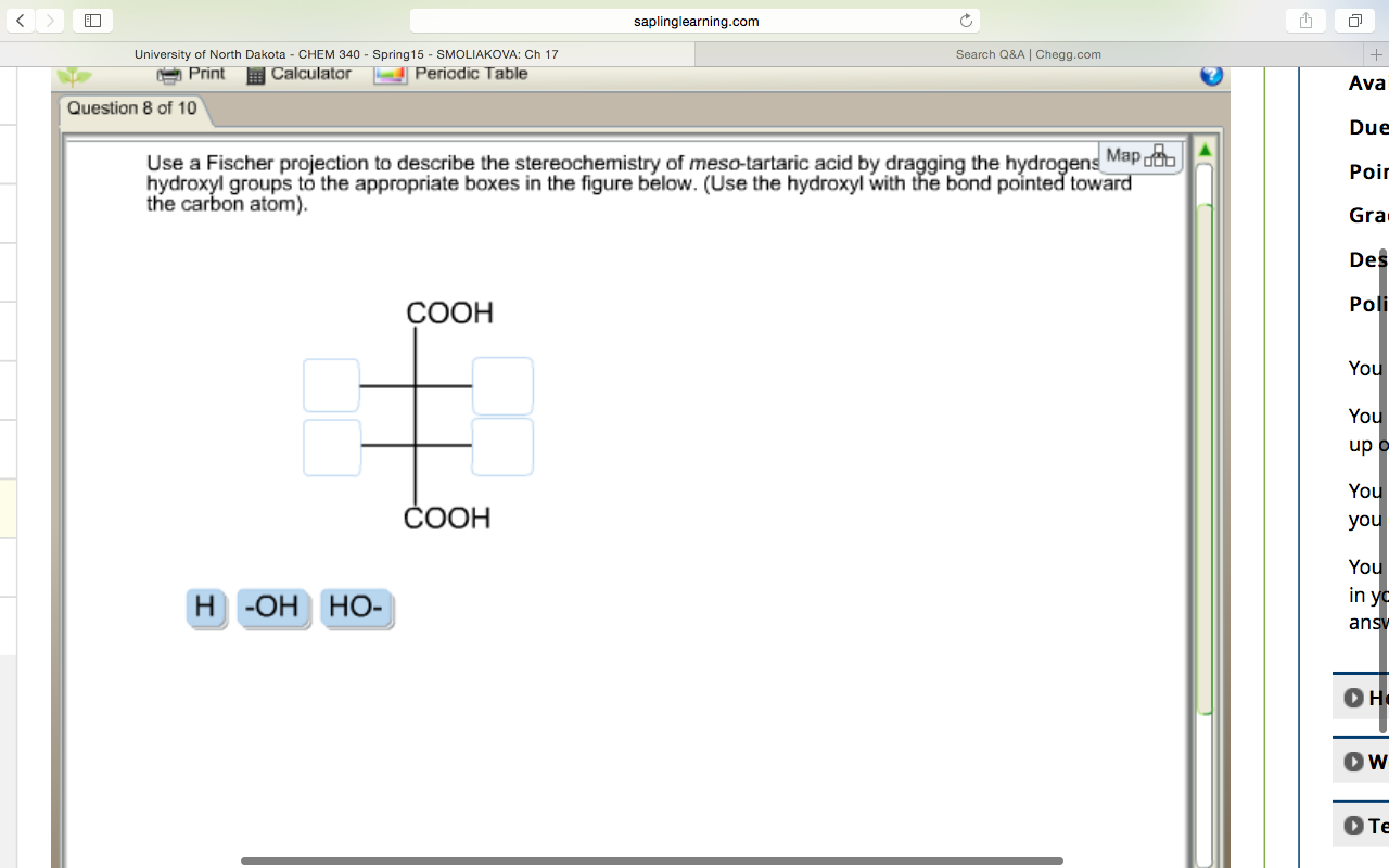 Solved Use A Fischer Projection To Describe The Chegg