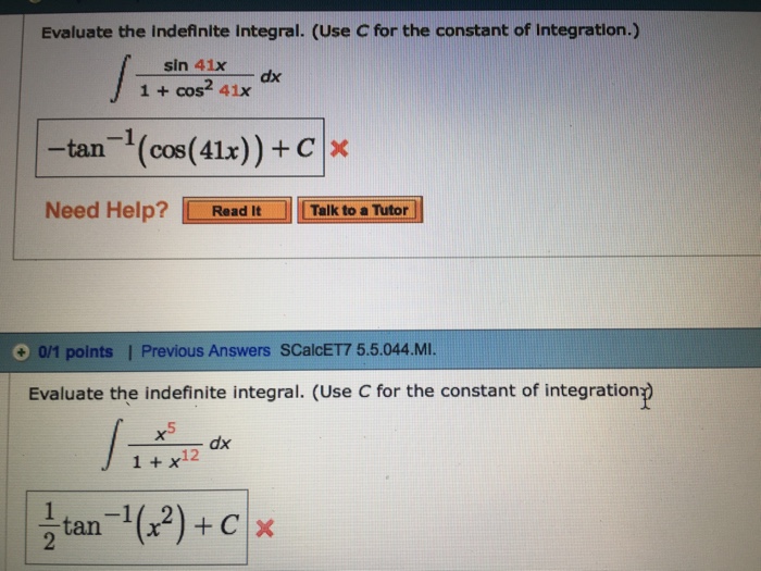 Solved Evaluate The Indefinite Integral Use C For The Chegg