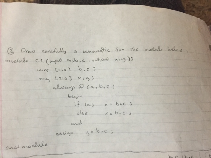 Solved Draw Carefully A Schematic For The Module Below Chegg