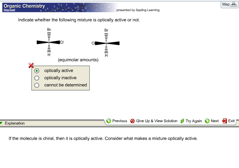 Solved Indicate Whether The Following Mixture Is Optically Chegg