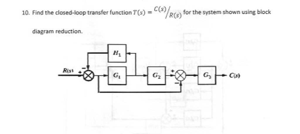 Solved C S 10 Find The Closed Loop Transfer Function T S Chegg