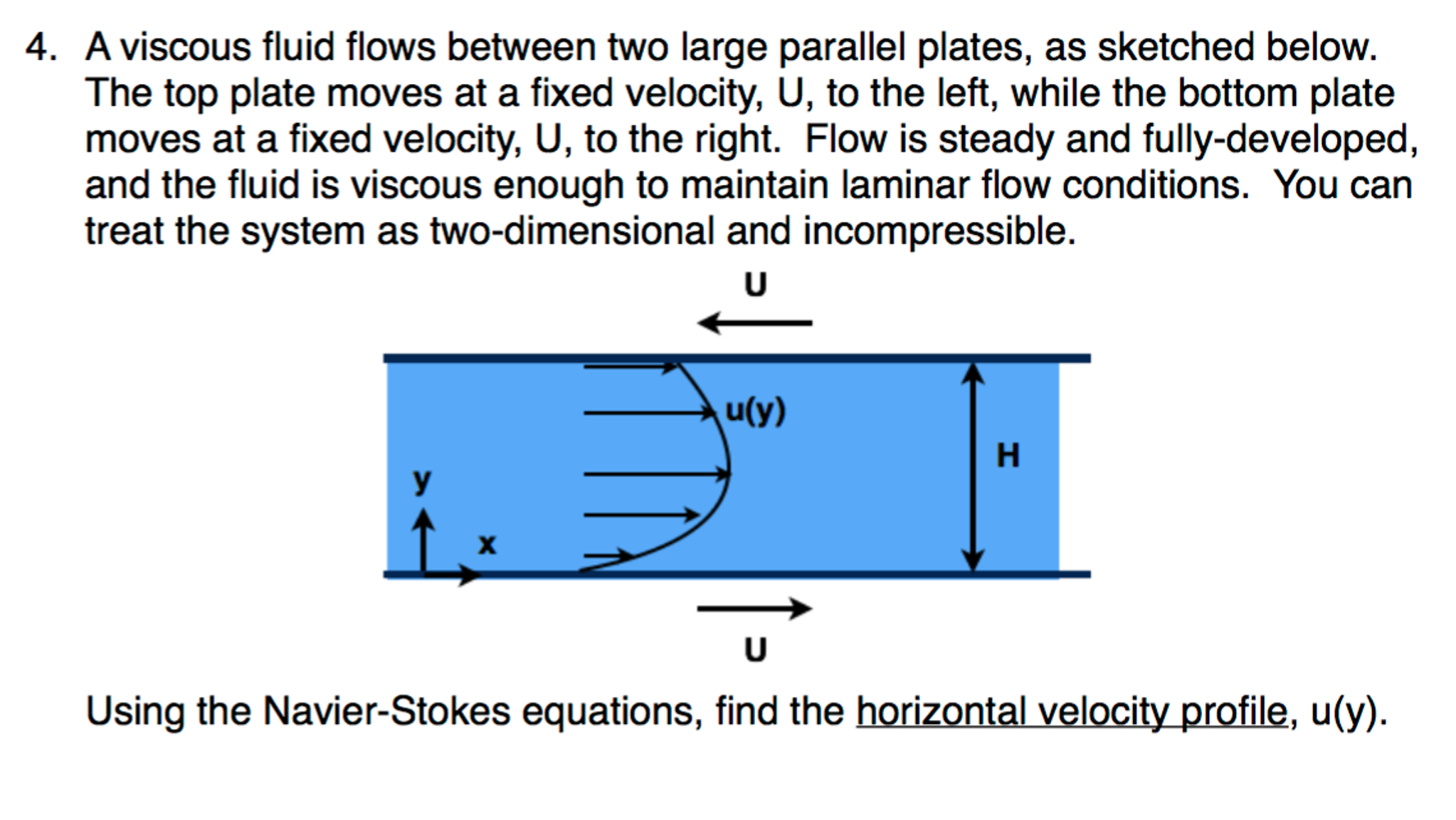 Solved A Viscous Fluid Flows Between Two Large Parallel Chegg