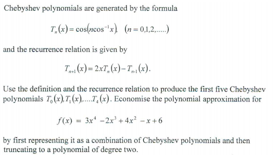 Solved: Chebyshev Polynomials Are Generated By The Formula... | Chegg.com