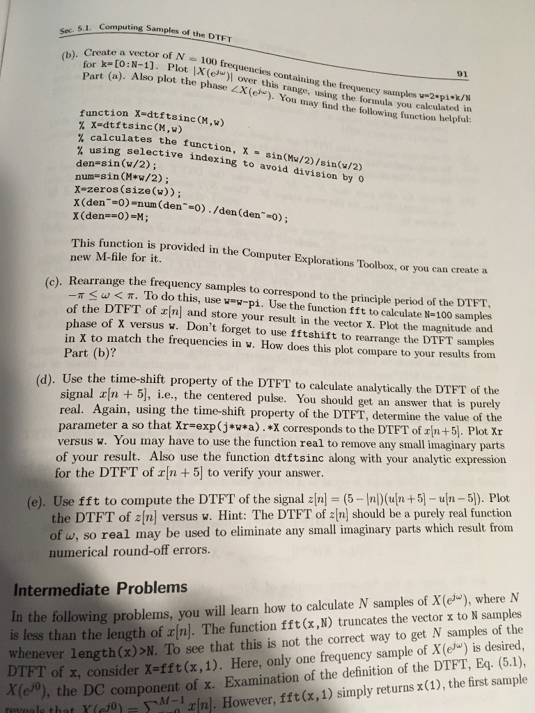 Solved CHAPTER 5. THE DISCRETE-TIME FOURIE 90 5.1 Computing