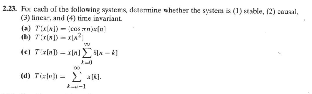 Solved For Each Of The Following Systems Determine Chegg