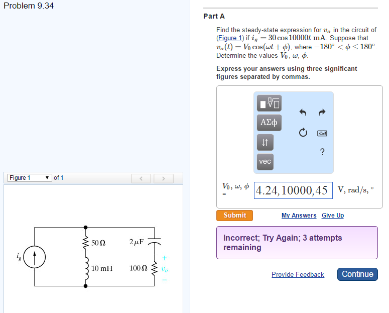 Solved Find The Steady State Expression For Vo In The Chegg