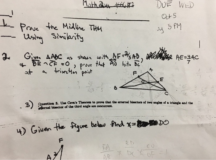 Prove The Midline Using Simplarity Given Delta Abc Chegg