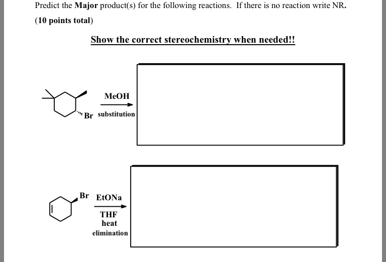 Solved Predict The Major Product S For The Following Chegg