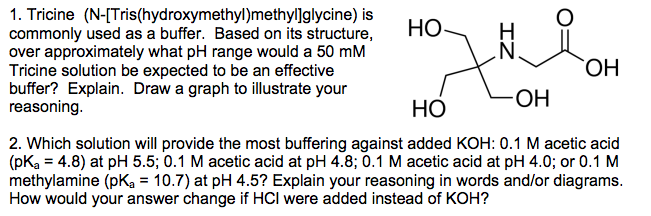 Solved Tricine (N[Tris(hydroxymethyl)methyl]glycine) Is