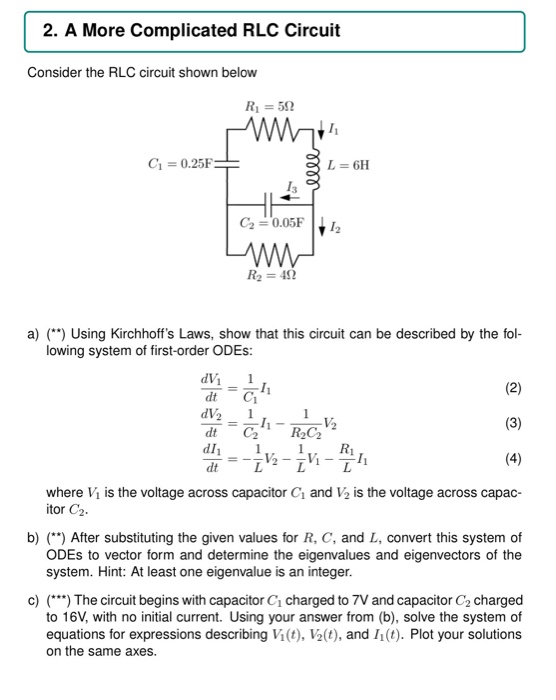 Solved Consider The Rlc Circuit Shown Below Using Chegg