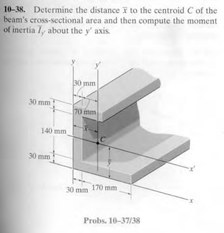 Solved Determine The Distance X To The Centroid C Of The Chegg