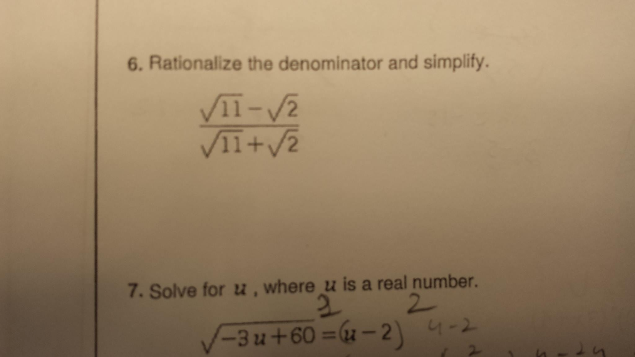 Solved Rationalize The Denominator And Simplify Solve For Chegg