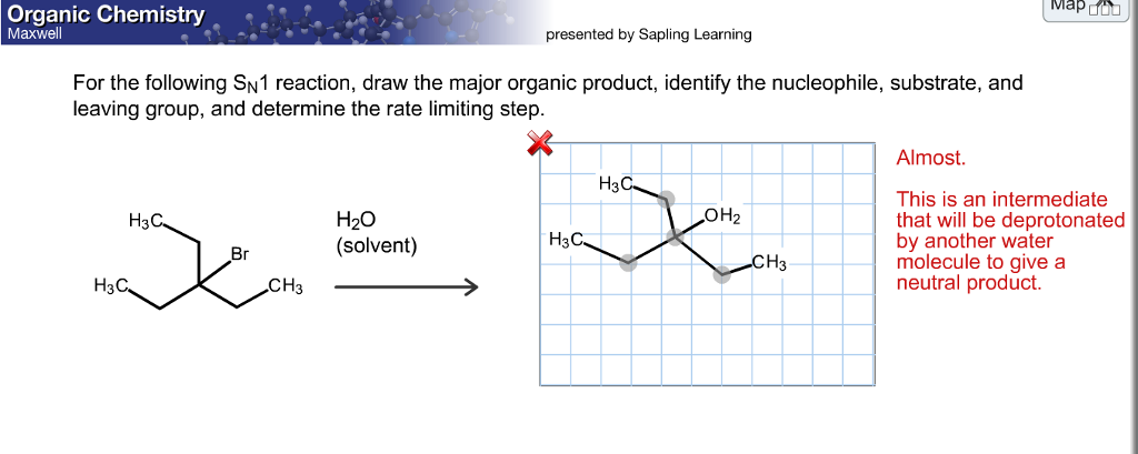 For The Following S_N1 Reaction, Draw The Major Or... | Chegg.com